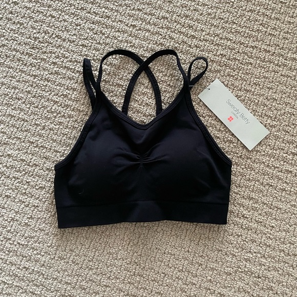 NWT Strappy Back Bra Sweaty Betty Solstice Women Small black - Picture 2 of 4